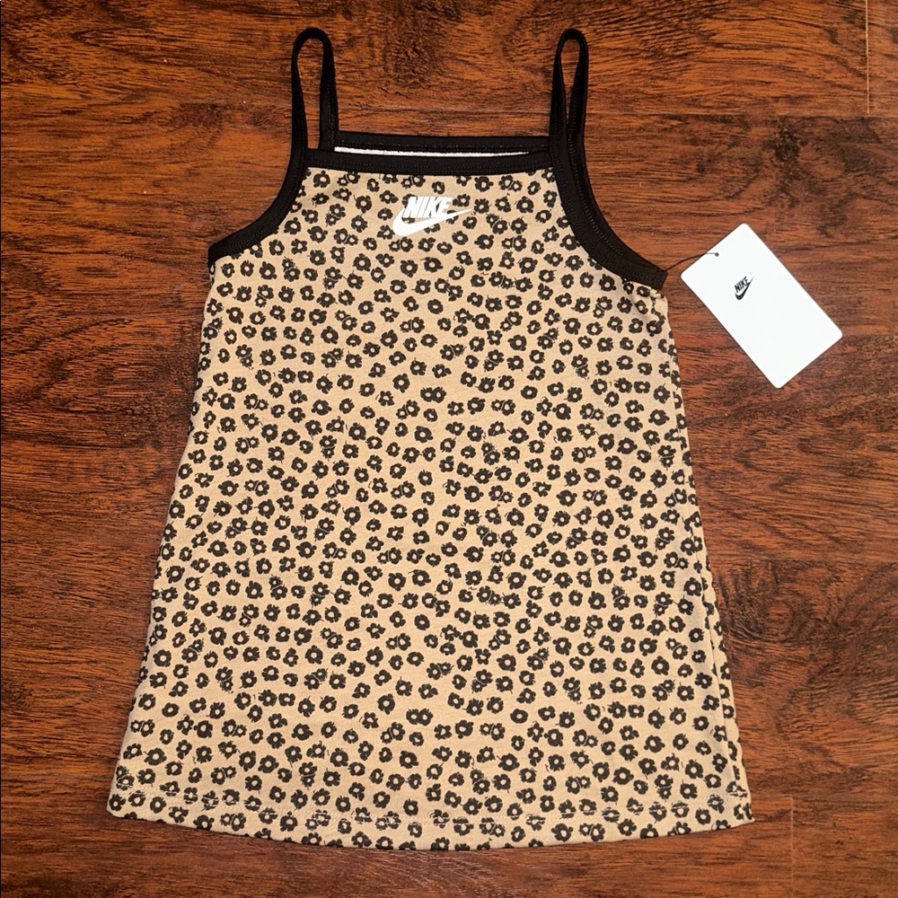 NWT Nike Black and Tan Floral Dress (3T)